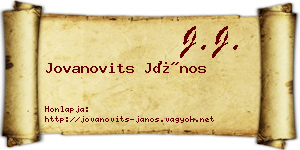 Jovanovits János névjegykártya